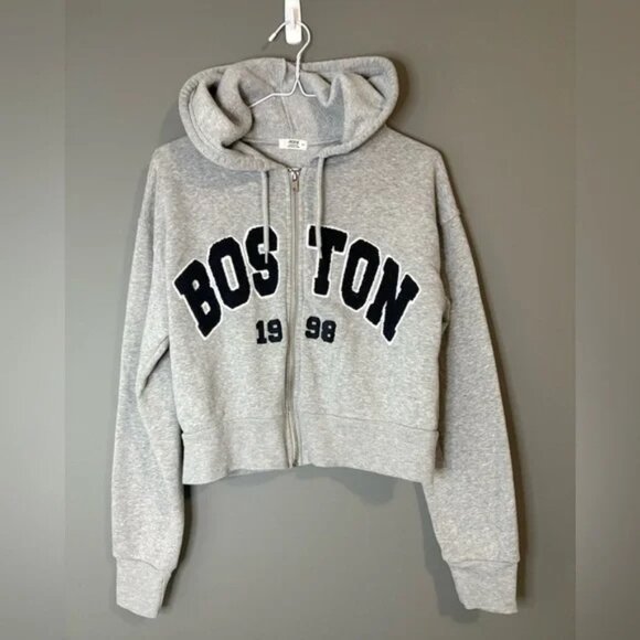 Ardene size small Gray “Boston 1998” Women's Hoodie, long sleeve jacket - Picture 8 of 8